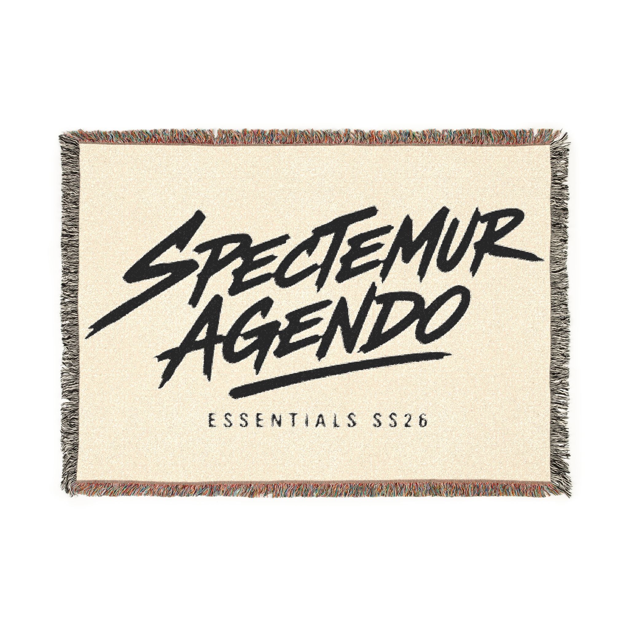 Woven Blanket — 'Spectemur Agendo' Script Throw Blanket (Essentials 2026)