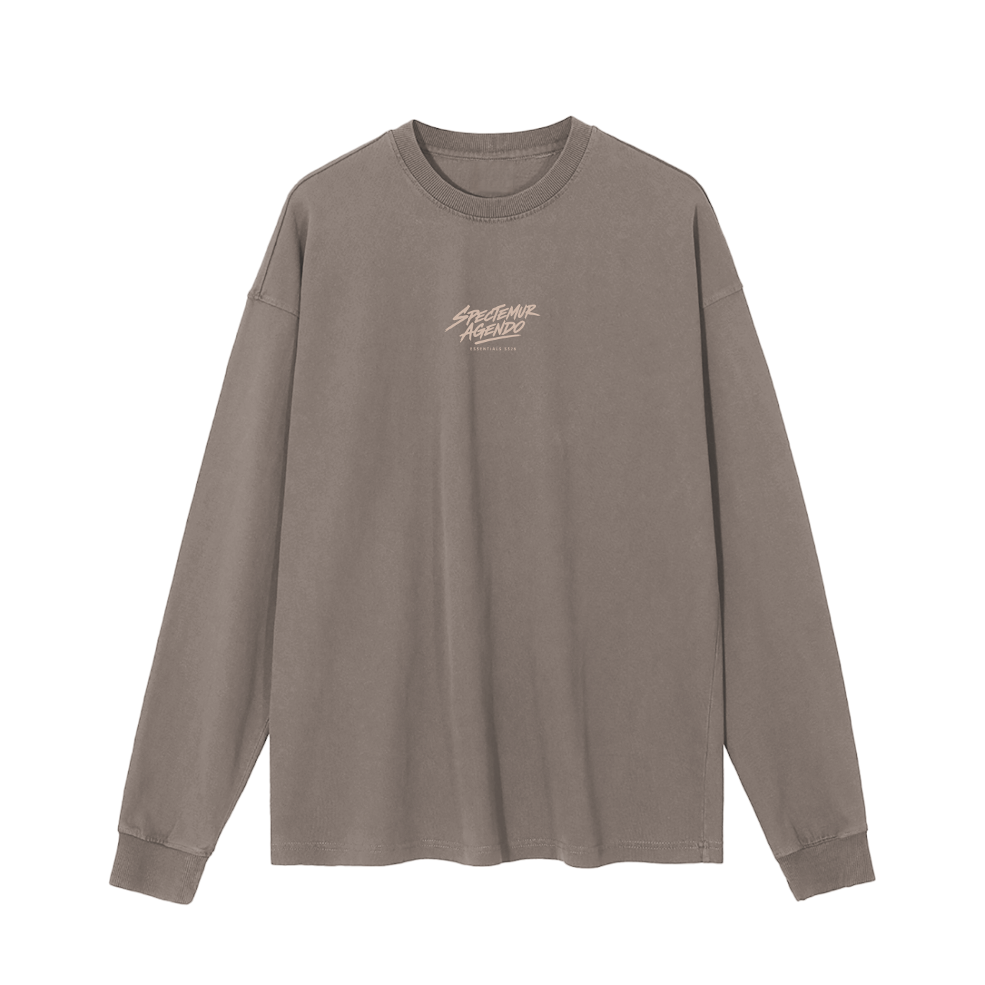 Essentials SS26 Long Sleeve T-Shirt - Gray Brown